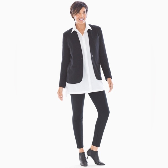 NEW Soma Divine Terry Knit Blazer Jacket XL Black Style Essentials 570237844 - Picture 14 of 15